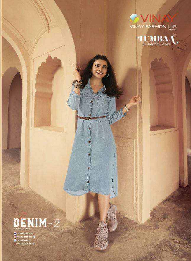 DENIM PARTY WEAR KURTI BY VINEY TUMBAA - TUMBAA 