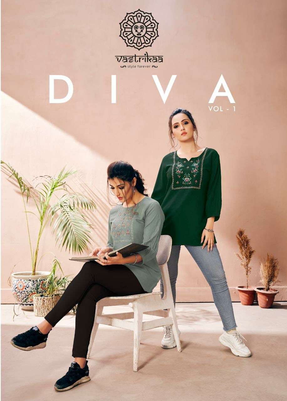  DIVA TOP CAUSAL RAYON TWO TONE TOP BY VASTRIKAA BRAND WHOLESALE AND DEALER