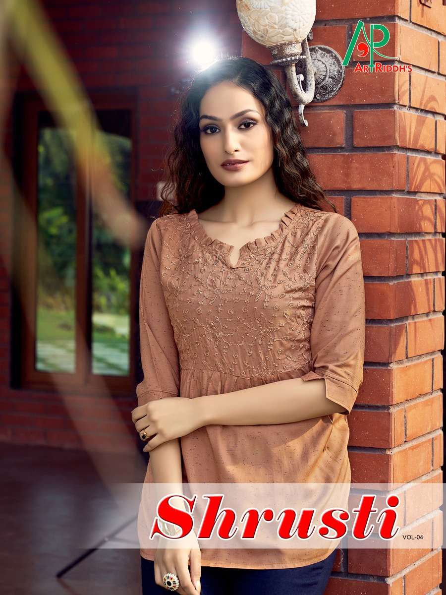SHRUSTI VOLUME 4 - LAKHANAVI EMBROIDERY WORK  TOP BY ARTRIDDHS  WHOLESALER AND  DEALER