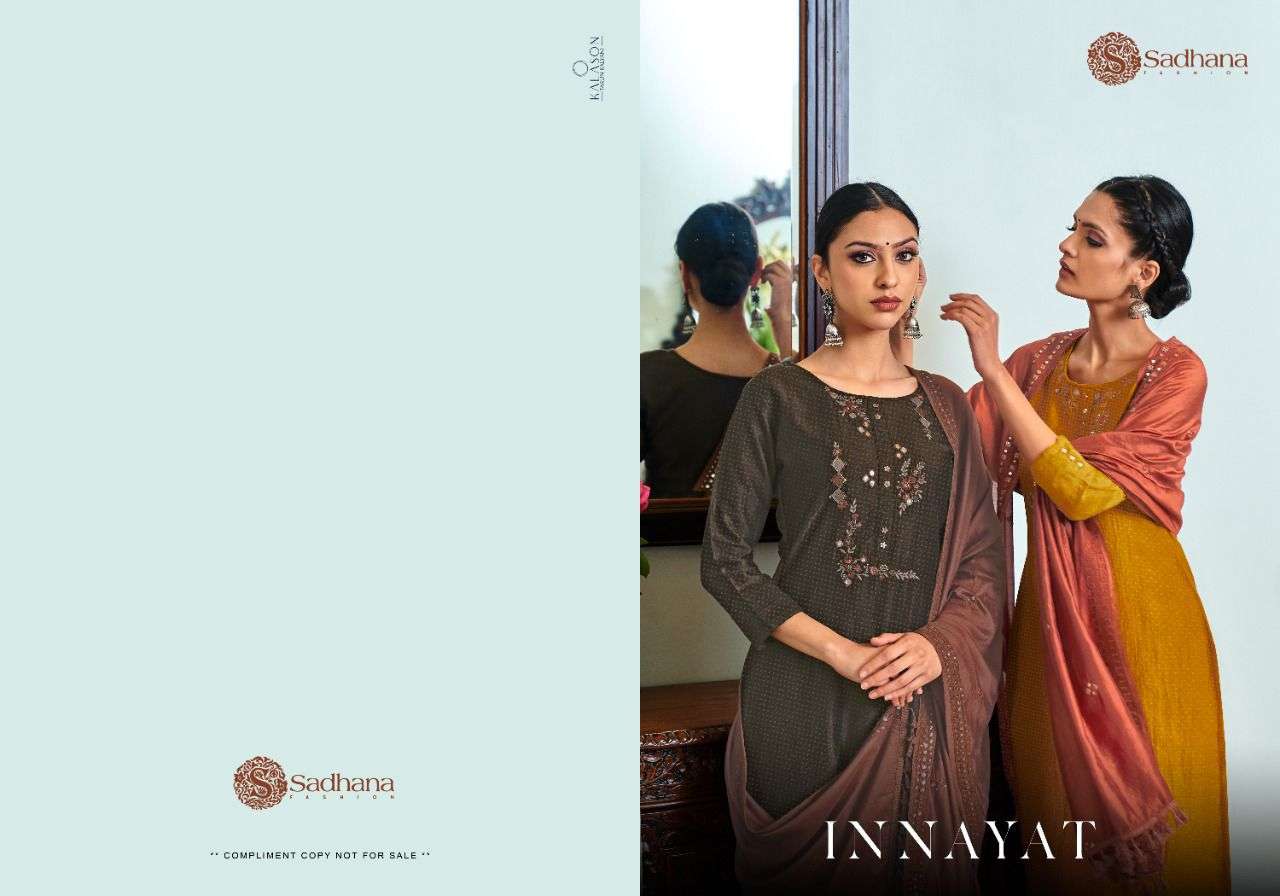 SILK MIRROR WORK KURTI WITH PANT AND VISCOSE DUPATTA BY SADHANA FASHION -  INNAYAT