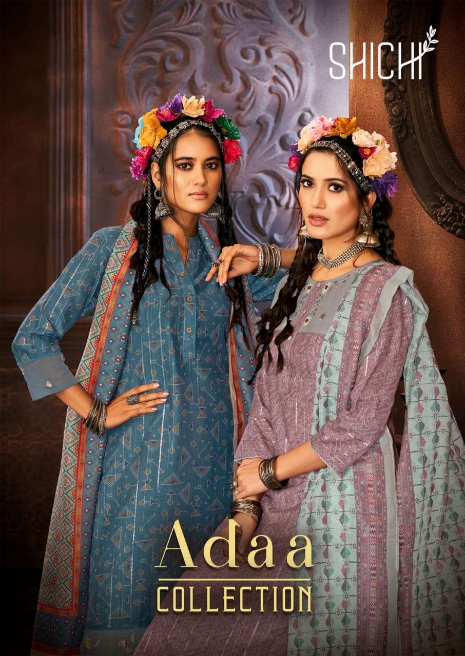 ADAA BY SHICHI BRAND EMBROIDERY & HANDWORK KURTI WITH SILK PANT & PRINTED DUPATTA WHOLESALER AND DEA...