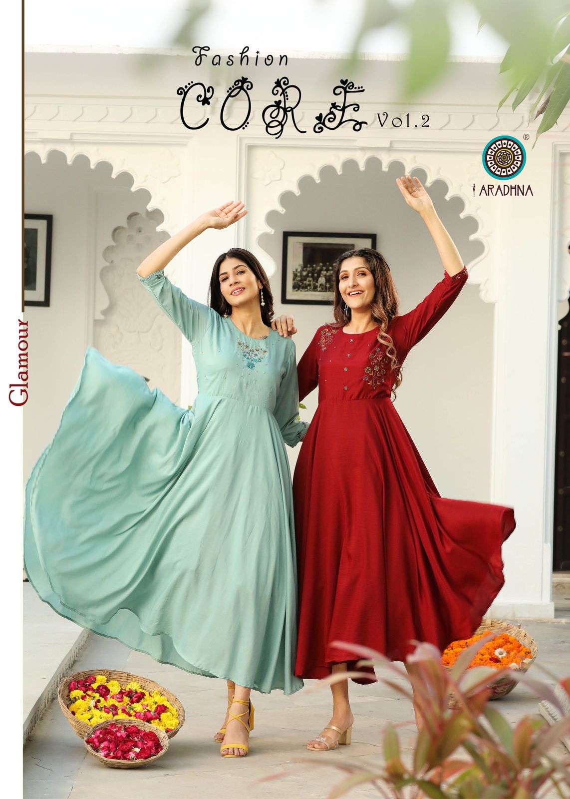 FASHION CORE VOL 2 BY ARADHNA BRAND HANDWORK COTTON SILK GOWN KURTI WHOLESALER AND DEALER 