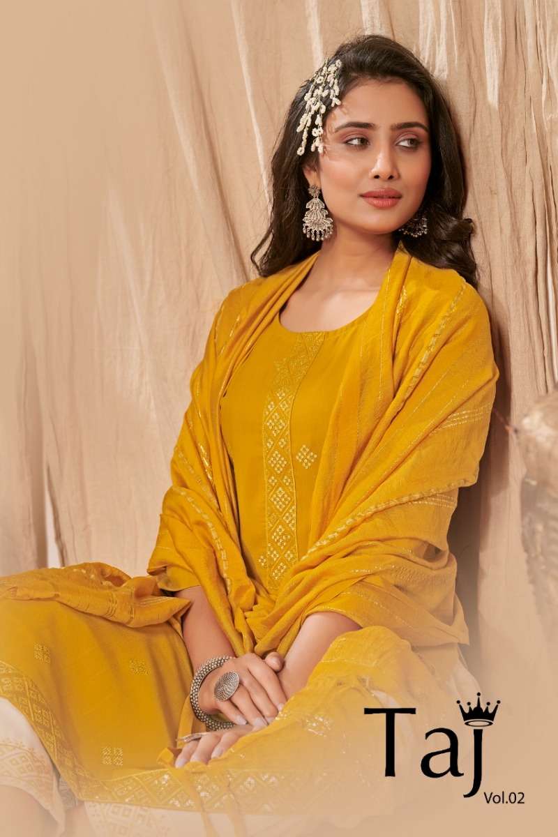 TAJ VOL 2 BY S3FOREVER BRAND COTTON EMBROIDERY WORK KURTI PURE COTTON PANT AND NAYLON VISCOSE DUPATT...