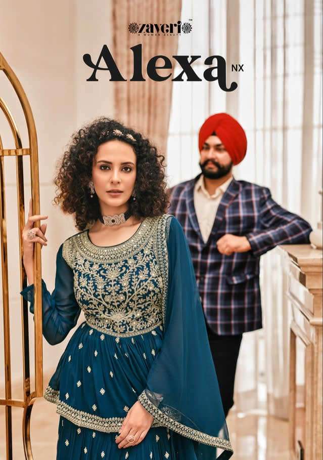  ALEXA VOL-NX BY ZAVERI WOMAN BRAND PURE VISCOSE GEORGETTE EMBROIDERY FRONT AND BACK WORK KURTI WITH...