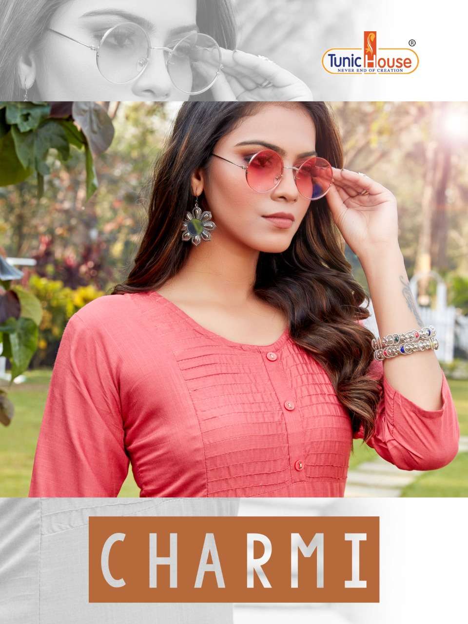 CHARMI BY TUNIC HOUSE BRAND RAYON SLUB WITH PATTERN STICH KURTI WHOLESALER AND DEALER