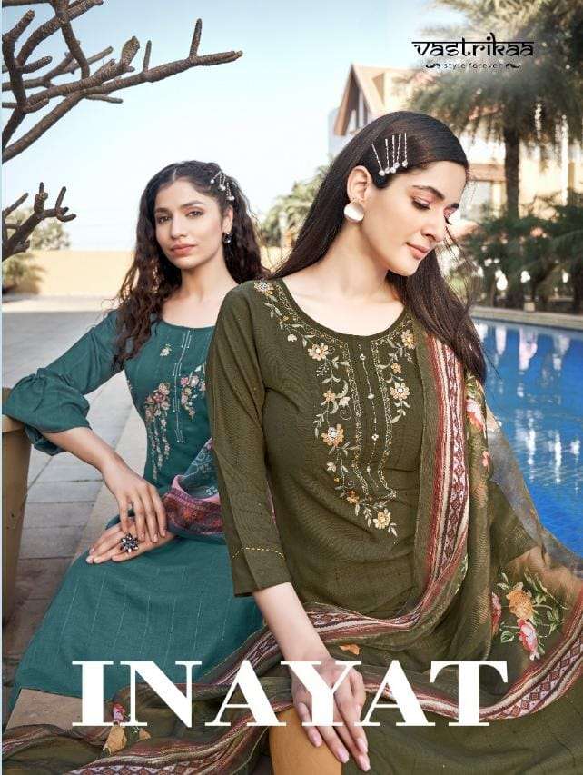 INAYAT VOL BY VASTRIKAA BRAND FANCY RAYON WITH SEQUENCE WEAVING KURTI WITH RAYON SLUB PANT AND FANCY...