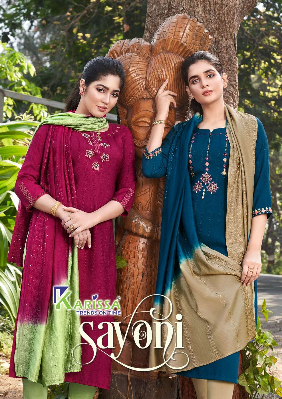 KARISSA - SAYONI - KURTI PANT AND HEAVY DUPATTA WITH 