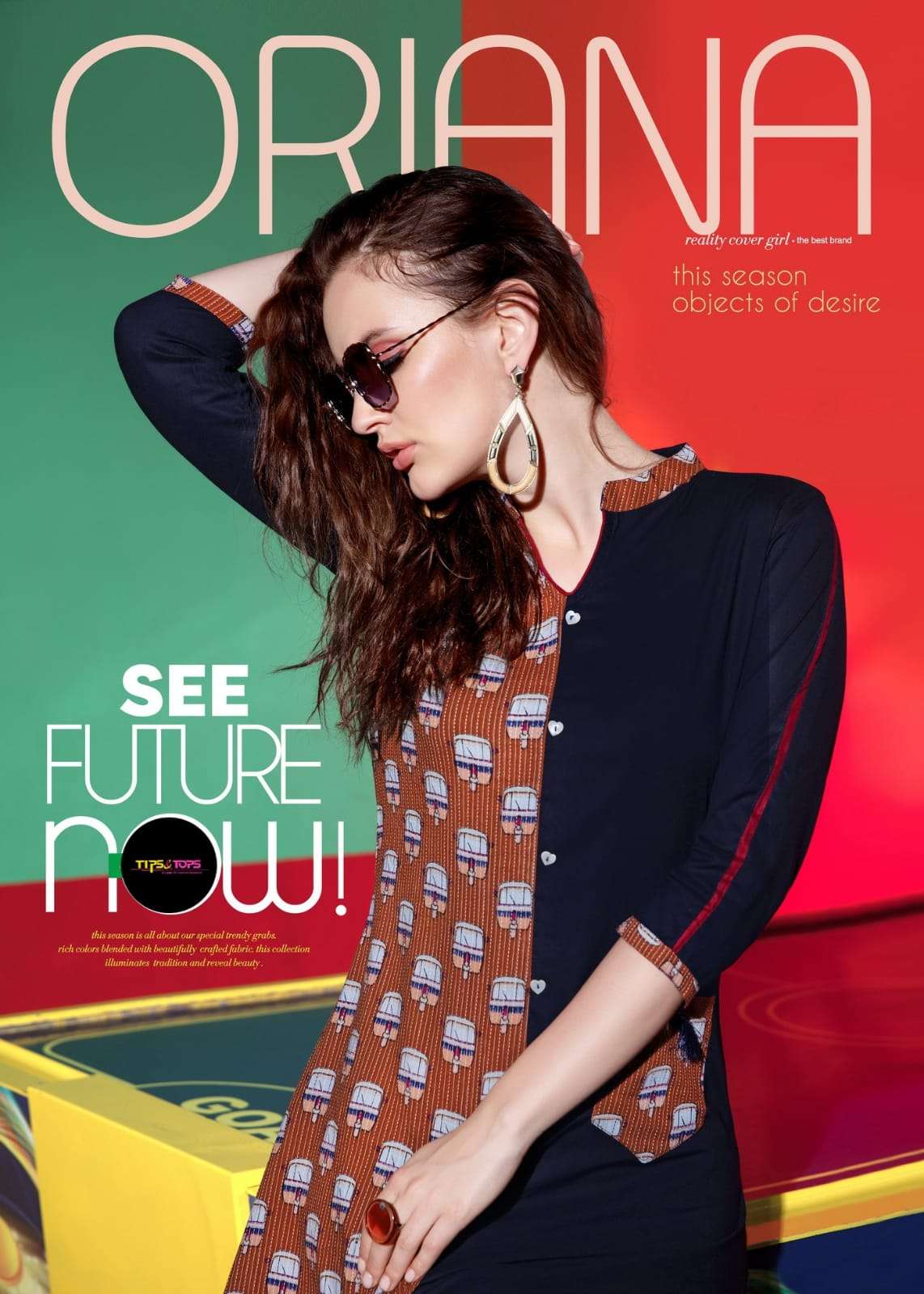 ORIANA BY TIPS & TOPS BRAND COTTON KATHA PRINT FORCK STYLE KURTI FOR SUMMER WHOLESALER AND DEALER