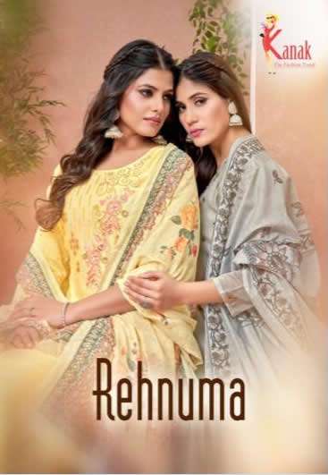 REHNUMA BY KANAK BRAND MODAL CHANDERI KURTI WITH CHANDERI PANT AND DIGITAL PRINT DUPATTA WHOLESALER ...