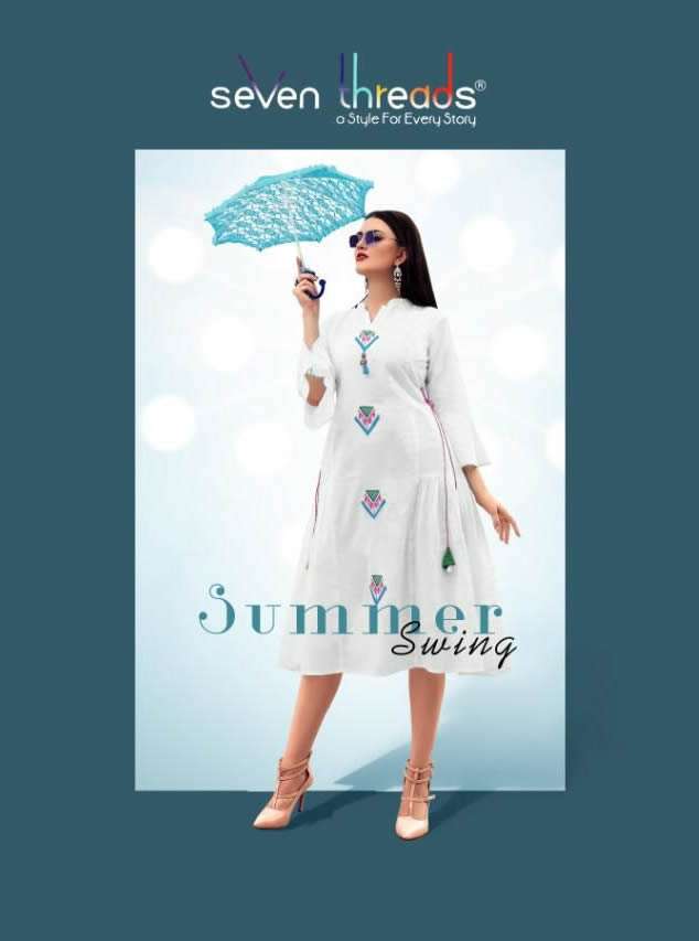 SEVEN THREADS - SUMMER-SWING - STYLISH ALINE KURTI WITH AMAZING HANDWORK AND UNIQUE PATTERN - S3FORE...