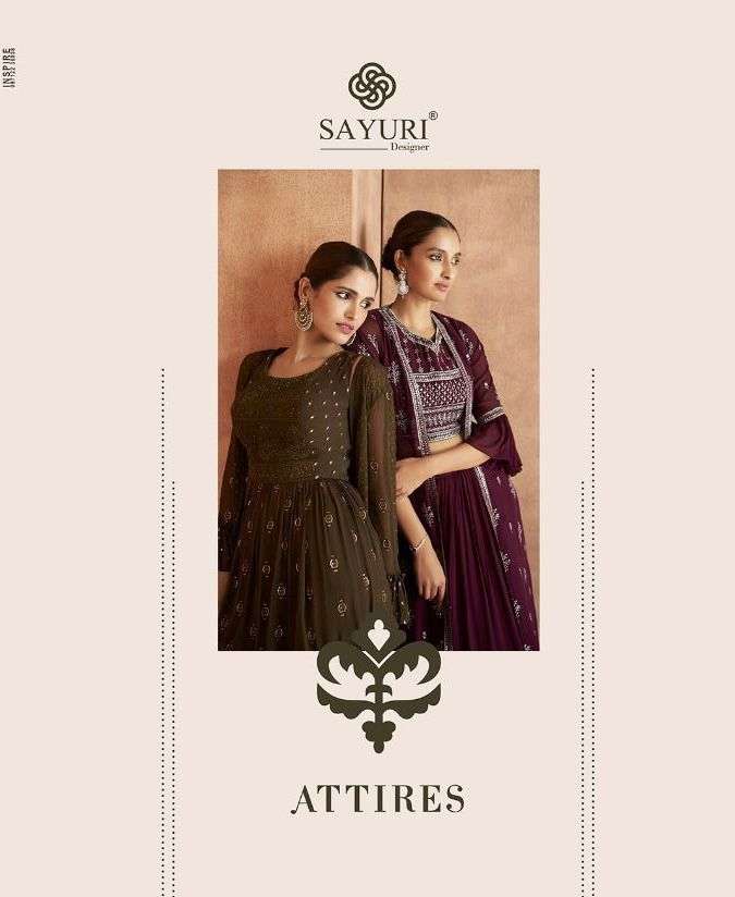 ATTIRES BY SAYURI BRAND GEORGETTE EMBROIDERY SEQUNCE WORK TOP WITH SKIRT/PLAZO AND SHRUG WHOLESALER ...