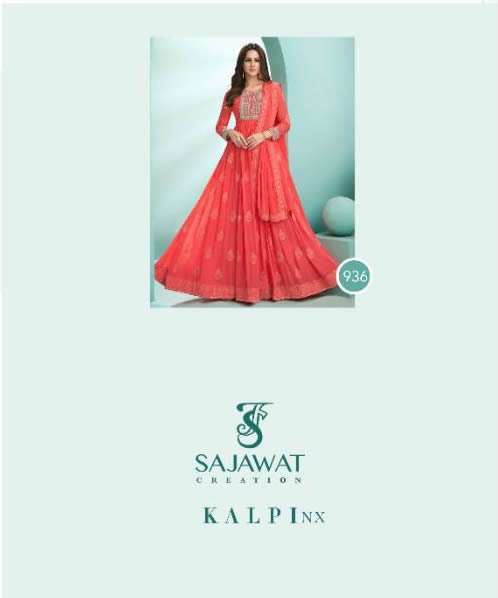 KALPI VOLUME - 1NX BY SAJAWAT CREATION BRAND GEORGETTE KURTI WITH SATOON PANT AND BLUMING WORK DUPAT...