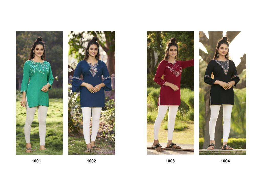 KAYLA BY GLOBAL LOCAL BY 100 MILLS BRAND STYLISH EMBROIDERED WORK RAYON SLUB FANCY TOP WHOLESALER AN...