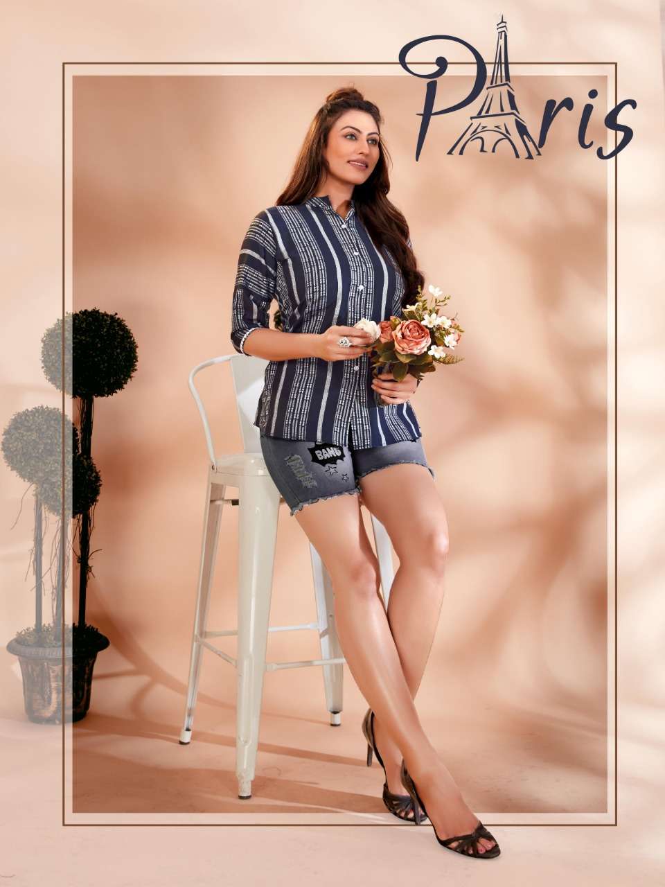 S3FOREVER - PARIS VOL 1 - PURE COTTON WITH WEAVING DESIGN WESTERN TUNICS SHIRTS - S3FOREVER GUJARAT ...