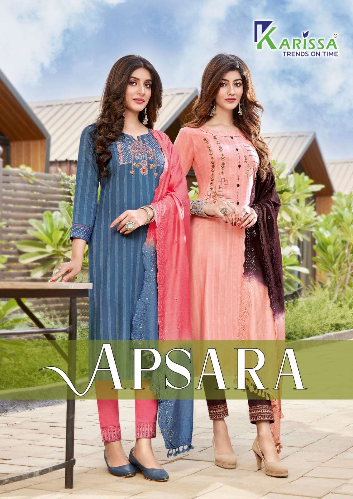 APSARA BY KARISSA BRAND PURE VISCOSE RAYON WEAVING PATTEN SEQUENCE THREAD WORK, MANUAL REAL MIRROR W...