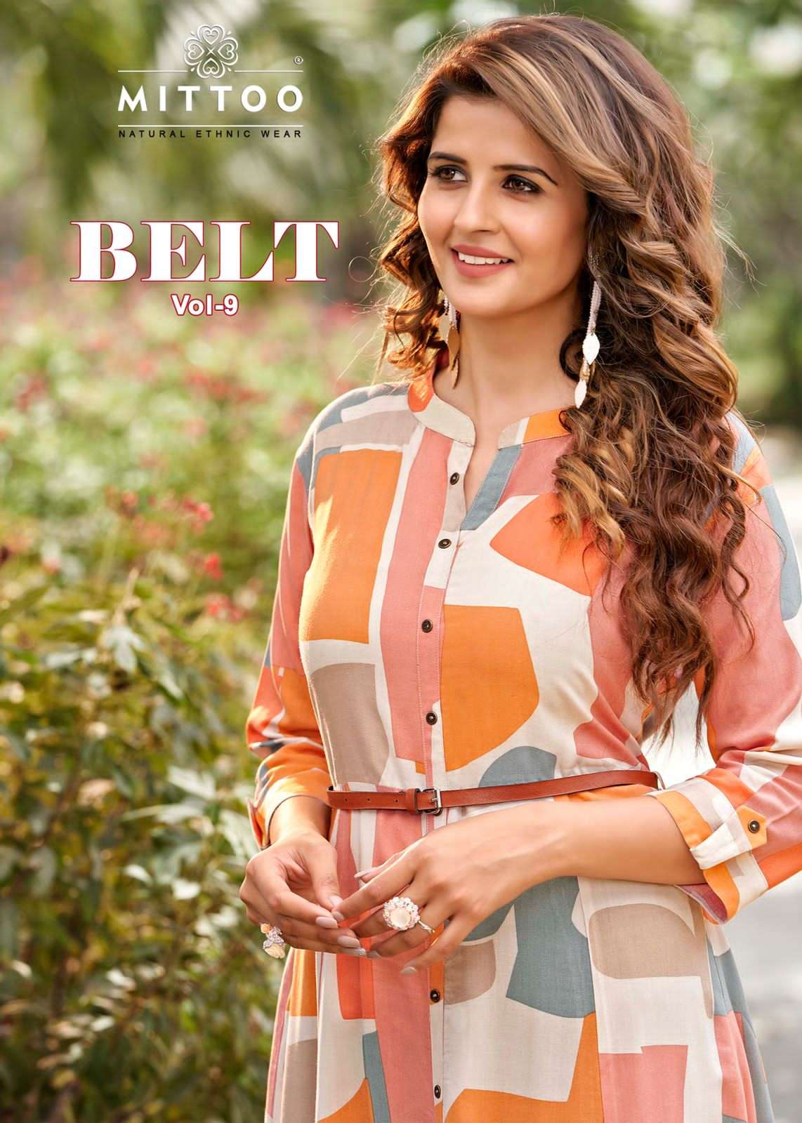 BELT VOL 9 BY MITTOO BRAND HEAVY RAYON WIRH FANCY PRINT FROCK STYLE KURTI WITH BELT WHOLESALER AND D...