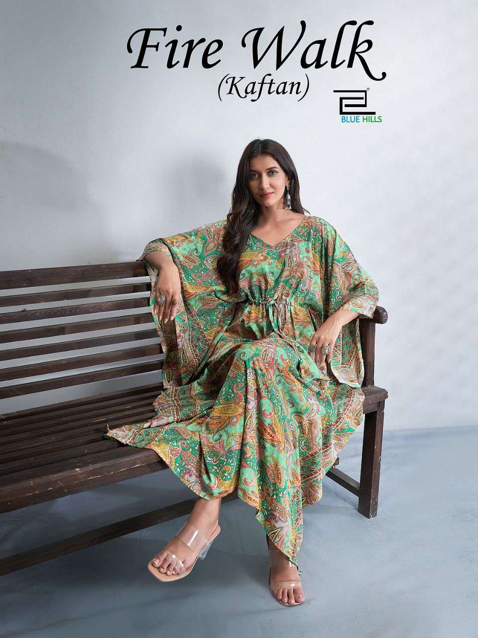 FIRE WALK KAFTAN BY BLUE HILLS BRAND HEAVY FRENCH CRAPE KAFTAN KURTI WHOLESALER AND DEALER