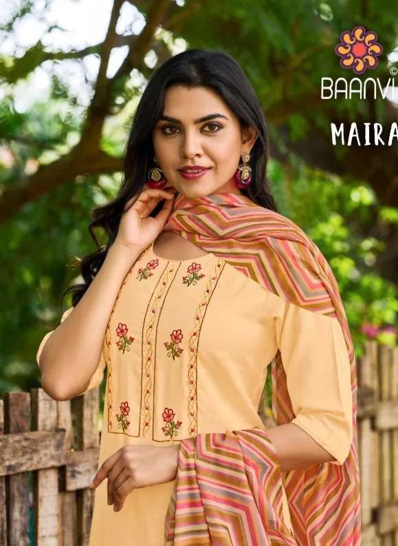 MAIRA BY R STUDIO BRAND DAINAMIC EMBROIDERY WORK KURTI WITH PANT AND DUPATTA WHOLESALE AND DEALER