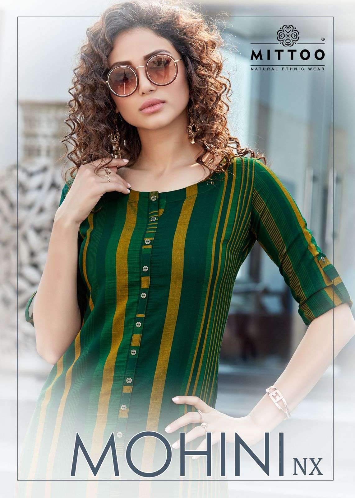 MOHINI NX BY MITTOO BRAND FANCY RAYON WEAVING STRIPS KURTI WITH RAYON SLUB LYCRA PANT WHOLESALER AND...