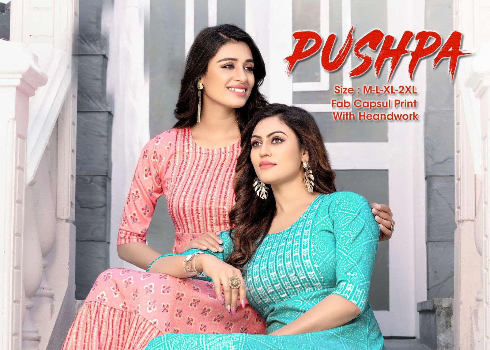 PUSHPA BY S3FOREVER BRAND HEAVY RAYON CAPSUL PRINT WITH HANDWORK FORCK STYLE KURTI WHOLESALE AND DEA...