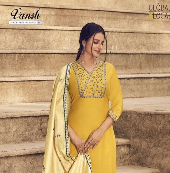 VANSH BY GLOBAL LOCAL BY 100 MILLS BRAND MUSLIN HANDWORK KURTI WITH EMBROIDERY WORK WITH POCKET AND ...