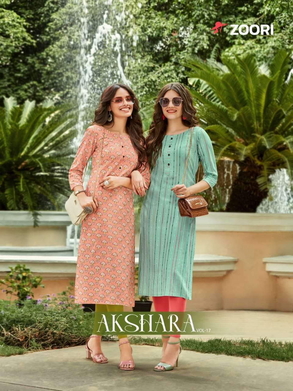 AKSHARA VOL 17 BY ZOORI BRAND RAYON PRINTED STRAIGHT KURTI WHOLESALER AND DEALER