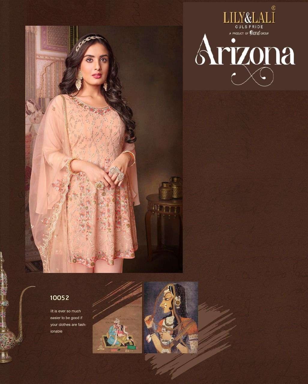 ARIZONA BY LILY & LALI BRAND SEQUENCE WORK ON HEAVY GEORGETTE SHORT KURTI WITH INNER AND GEORGETTE S...