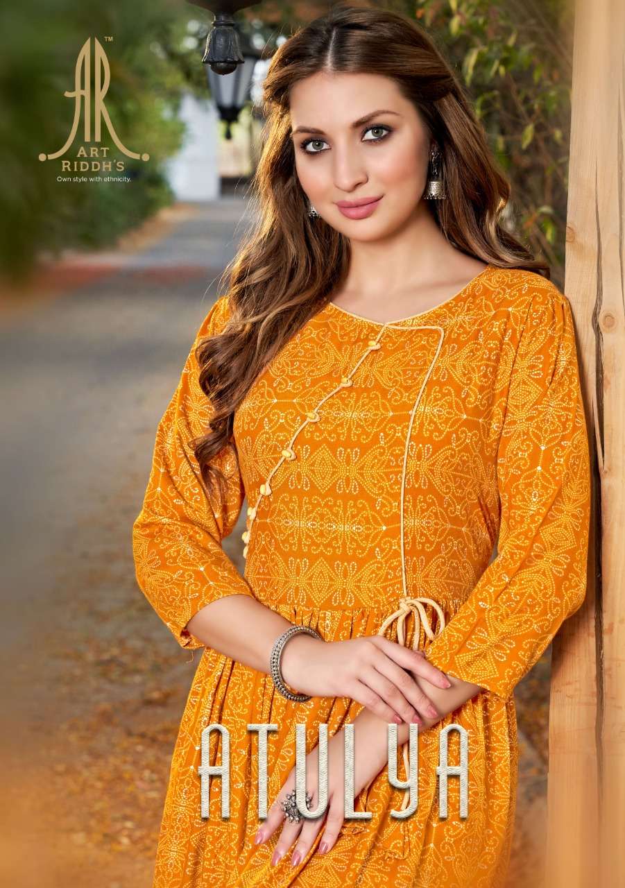 ATULYA BY ARTRIDDHS BRAND RAYON LIVA CERTIFIED WITH HEAVY MILL PRINT LONG GOWN KURTI WHOLESALER AND ...
