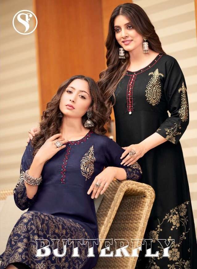 butterfly by sweety fashion brand rayon base with classy foil print long kurti wholesaler and dealer 2022 07 26 15 42 48