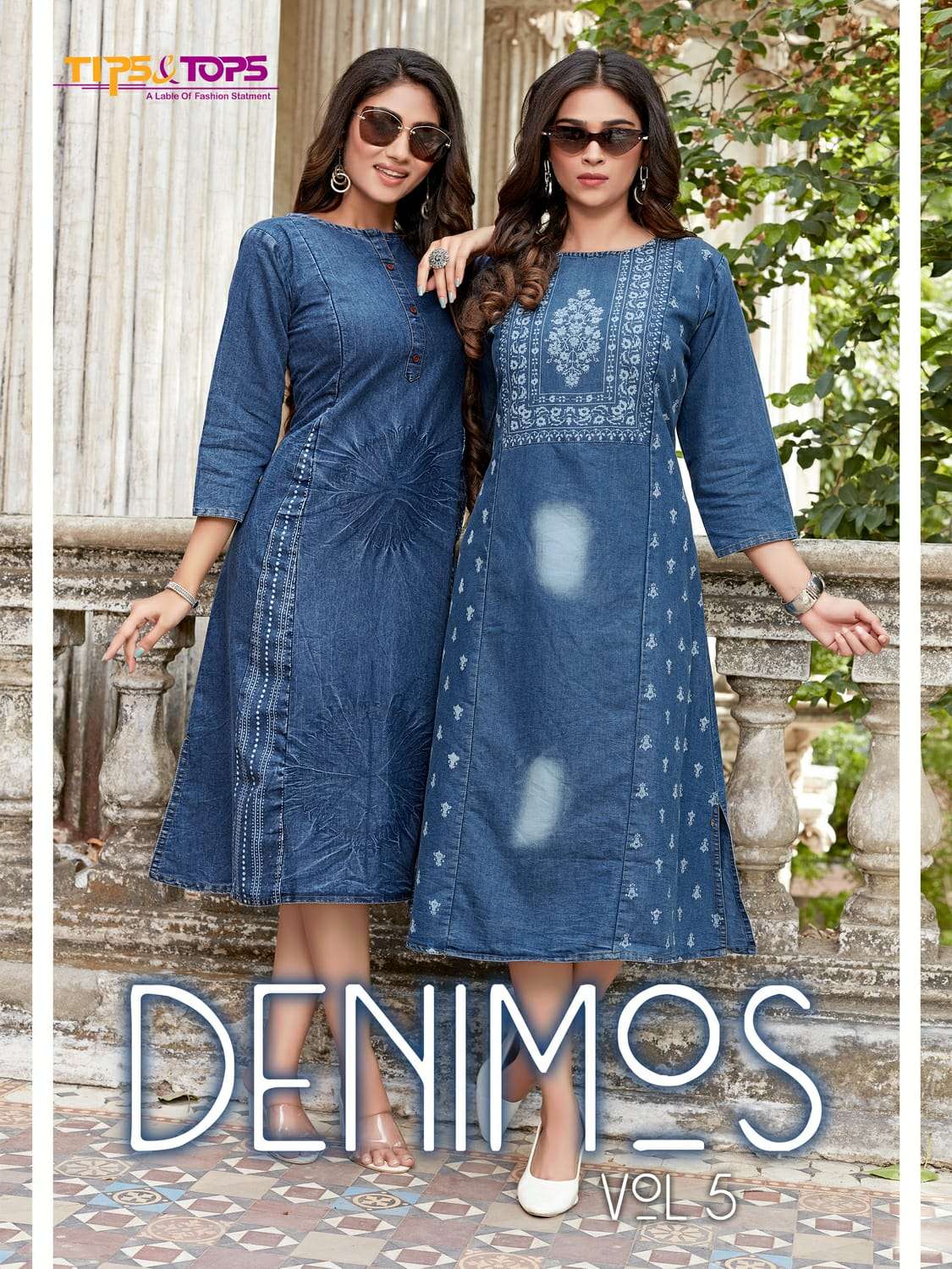 DENIMOS VOL 05 BY TIPS & TOPS BRAND PURE COTTON DENIM WITH MANUAL WORK DISCHARGE PRINT AND WASHING E...