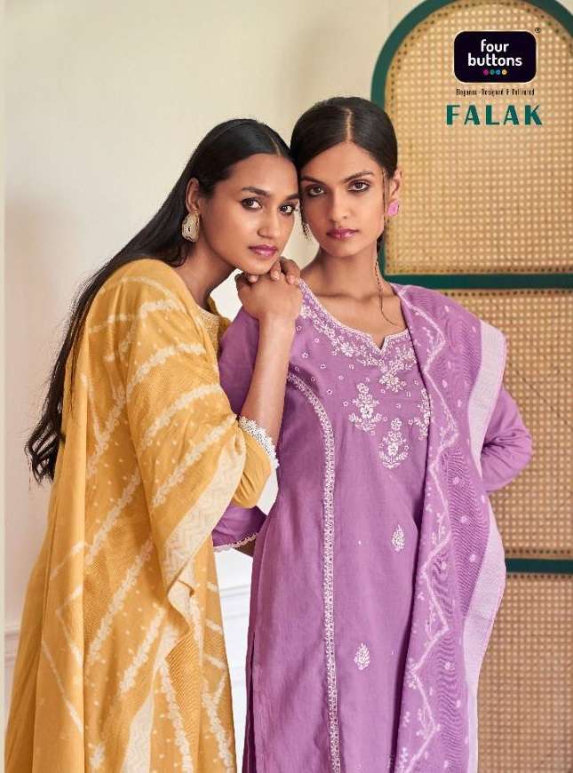 FALAK BY FOUR BUTTONS BRAND HEAVY EMBROIDERIES AND HAND TOUCH ON PURE COTTON MAL KURTI WITH INNER WI...