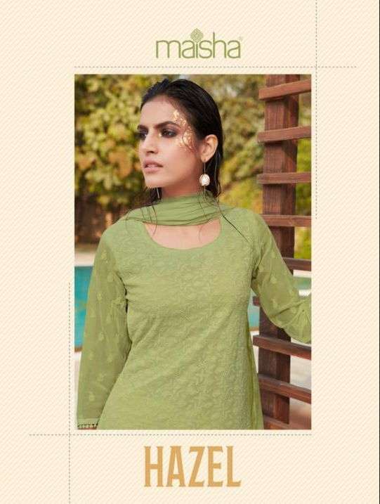 HAZEL BY MASKEENJI BRAND HEAVY GEORGETTE WITH LAKHNAWI WORK KURTI WITH INNER AND SATIN PANT AND MODA...