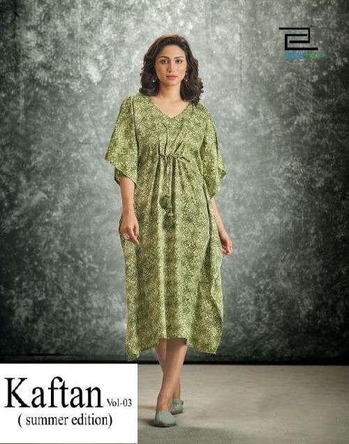 KAFTAN VOL 3 BY BLUE HILLS BRAND 14KG RAYON WITH FANCY PRINT KAFTAN KURTI FOR SUMMER WHOLESALER AND ...