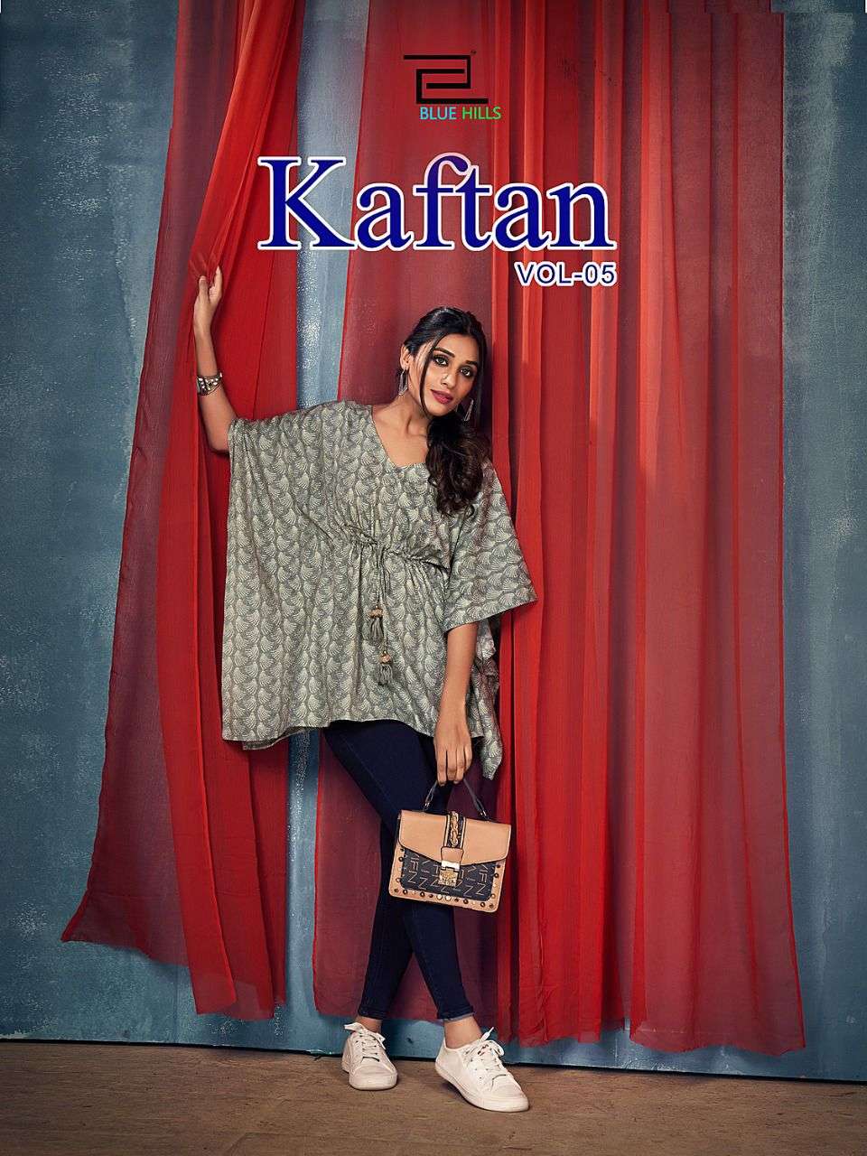 KAFTAN VOL 5 BY BLUE HILLS  BRAND 14KG RAYON WITH FANCY PRINT KAFTAN TOP FOR SUMMER WHOLESALER AND D...