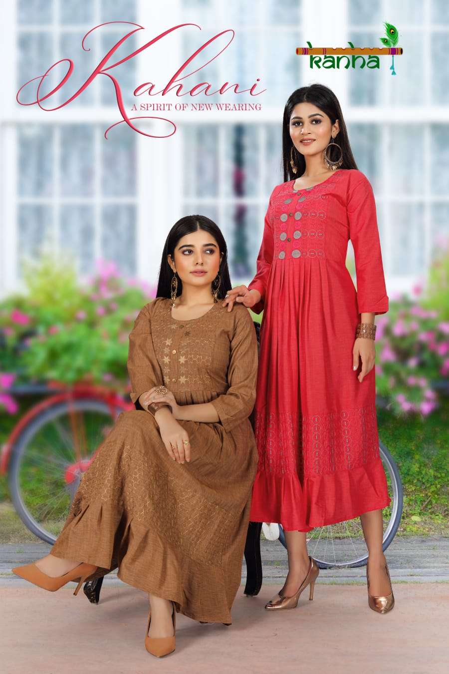 KANAK BY KANHA BRAND HEAVY COTTON KHADI NECK EMBROIDERY WORK FROCK STYLE KURTI WHOLESALER AND DEALER