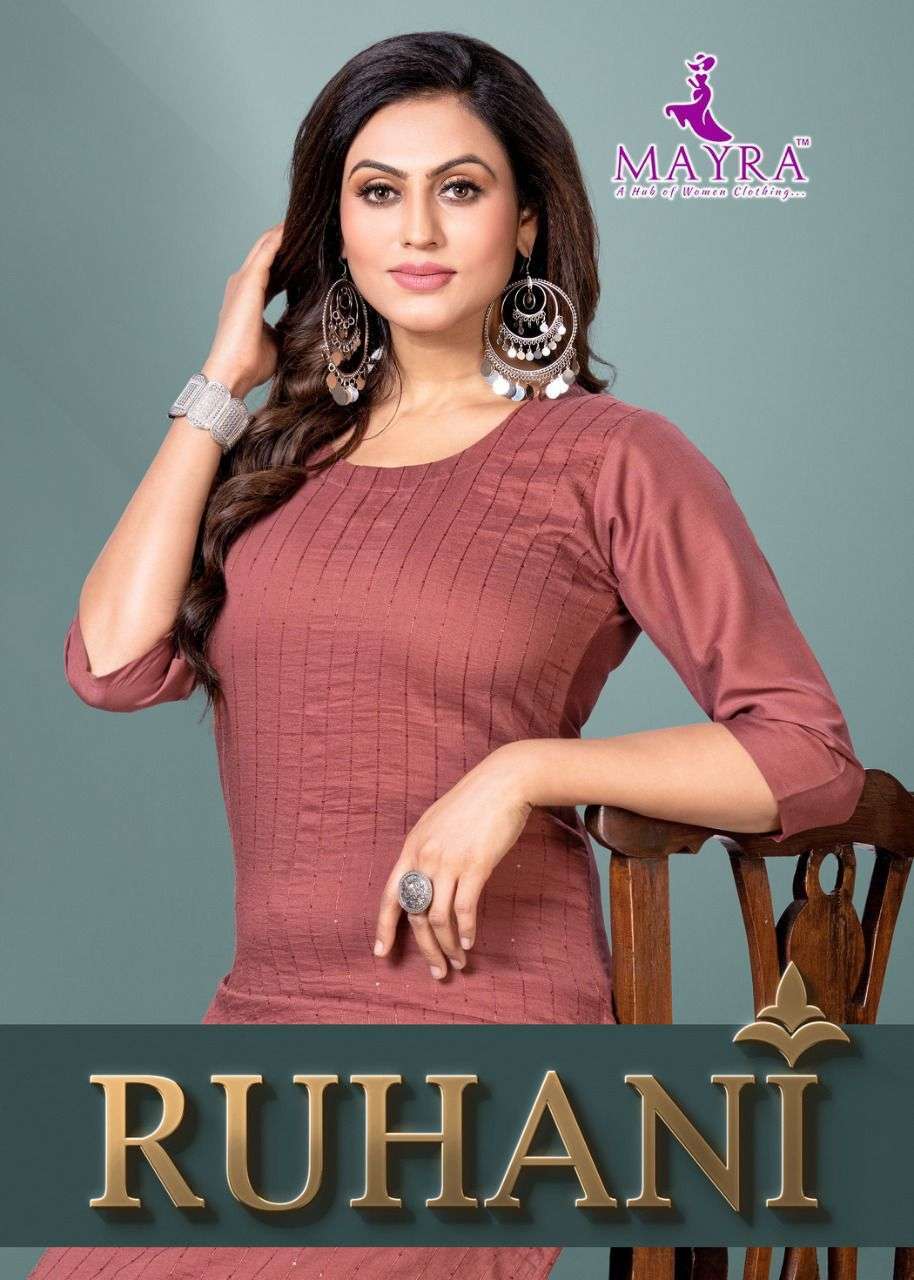 RUHANI BY MAYRA BRAND CHINON SILK WITH SEQUENCE WORK SIDE POCKET WITH STRAIGHT KURTI WHOLESALER AND ...