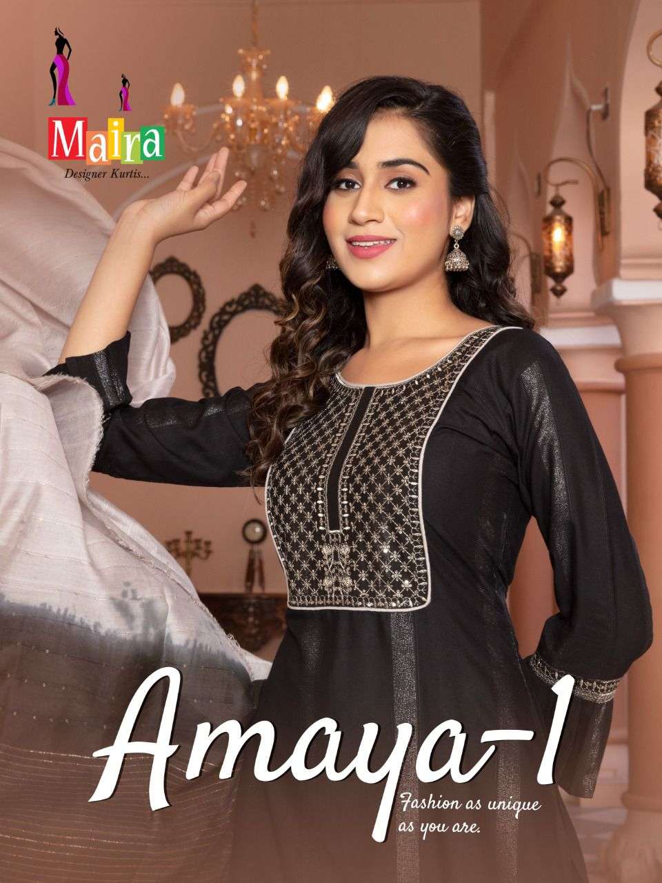 AMAYA VOL 1 BY MAIRA BRAND RAYON VISCOSE WITH SEQUENCE AND HANDWORK KURTI WITH 14 KG RAYON PANT AND ...