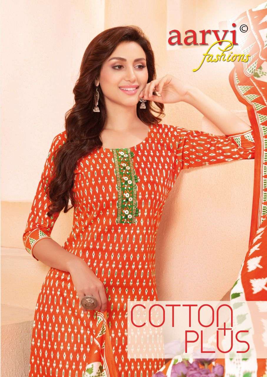 COTTON PLUS BY AARVI FASHION BRAND PURE COTTON WITH EMBROIDERY WORK AND CLASSY PRINT KURTI WITH COTT...