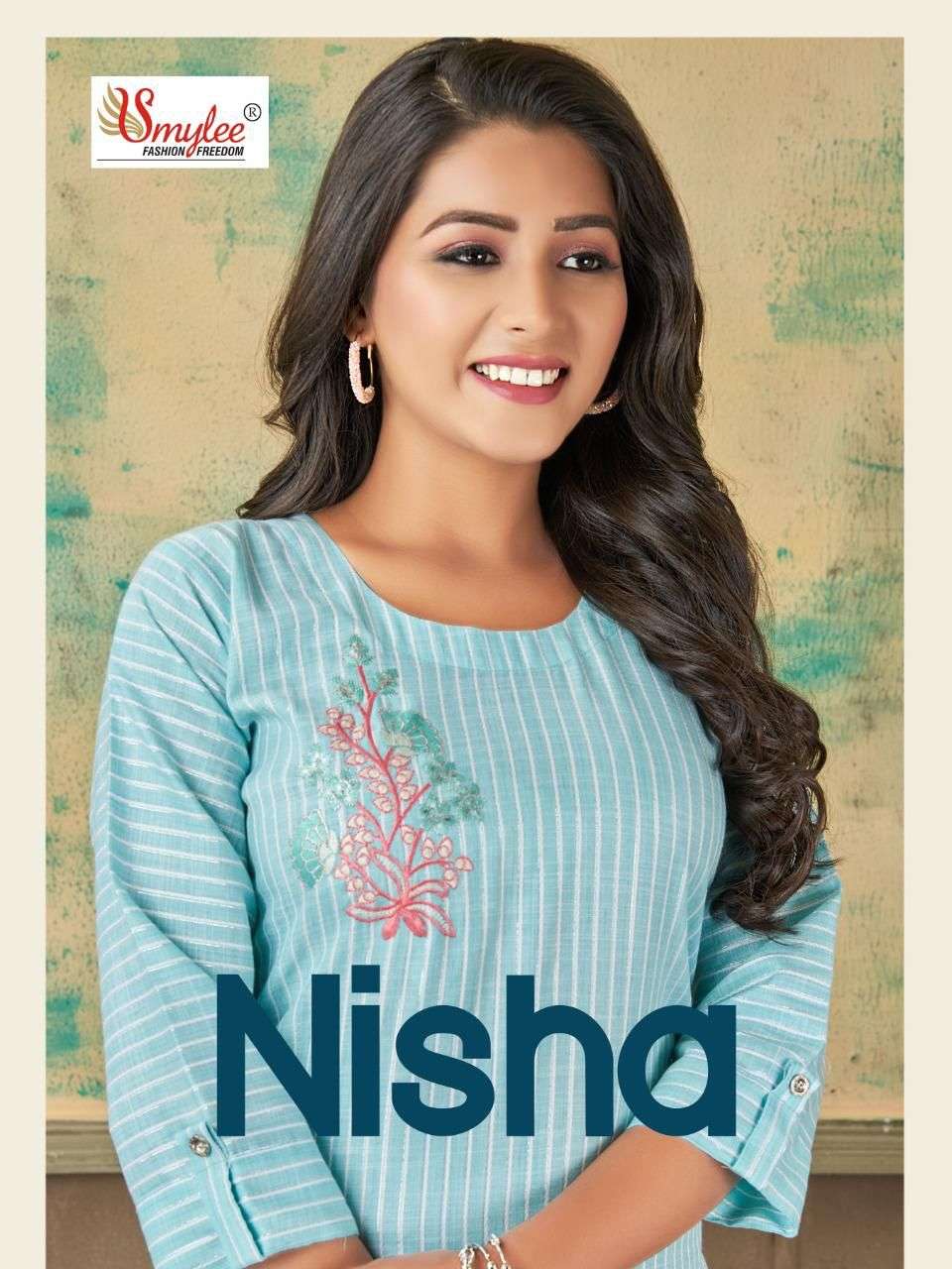 NISHA BY SMYLEE BRAND WEAVING LINING RAYON WITH MANUAL EMBROIDERY WORK STRAIGHT KURTI WHOLESALER AND...