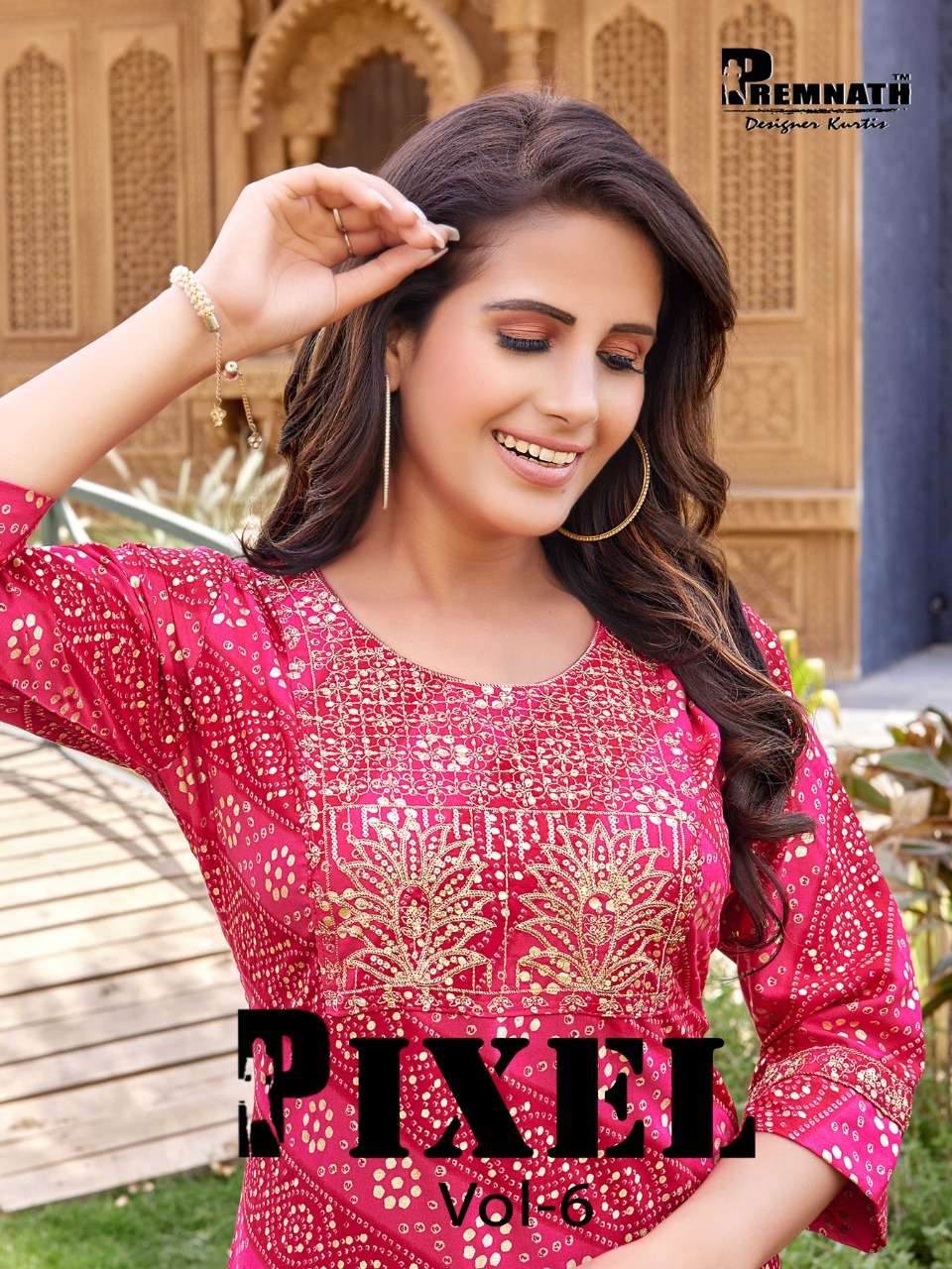 PIXEL VOL 6 BY PREMNATH BRAND HEAVY RAYON WITH CLASSY FOIL PRINT AND FANCY EMBROIDERY WORK STRAIGHT ...