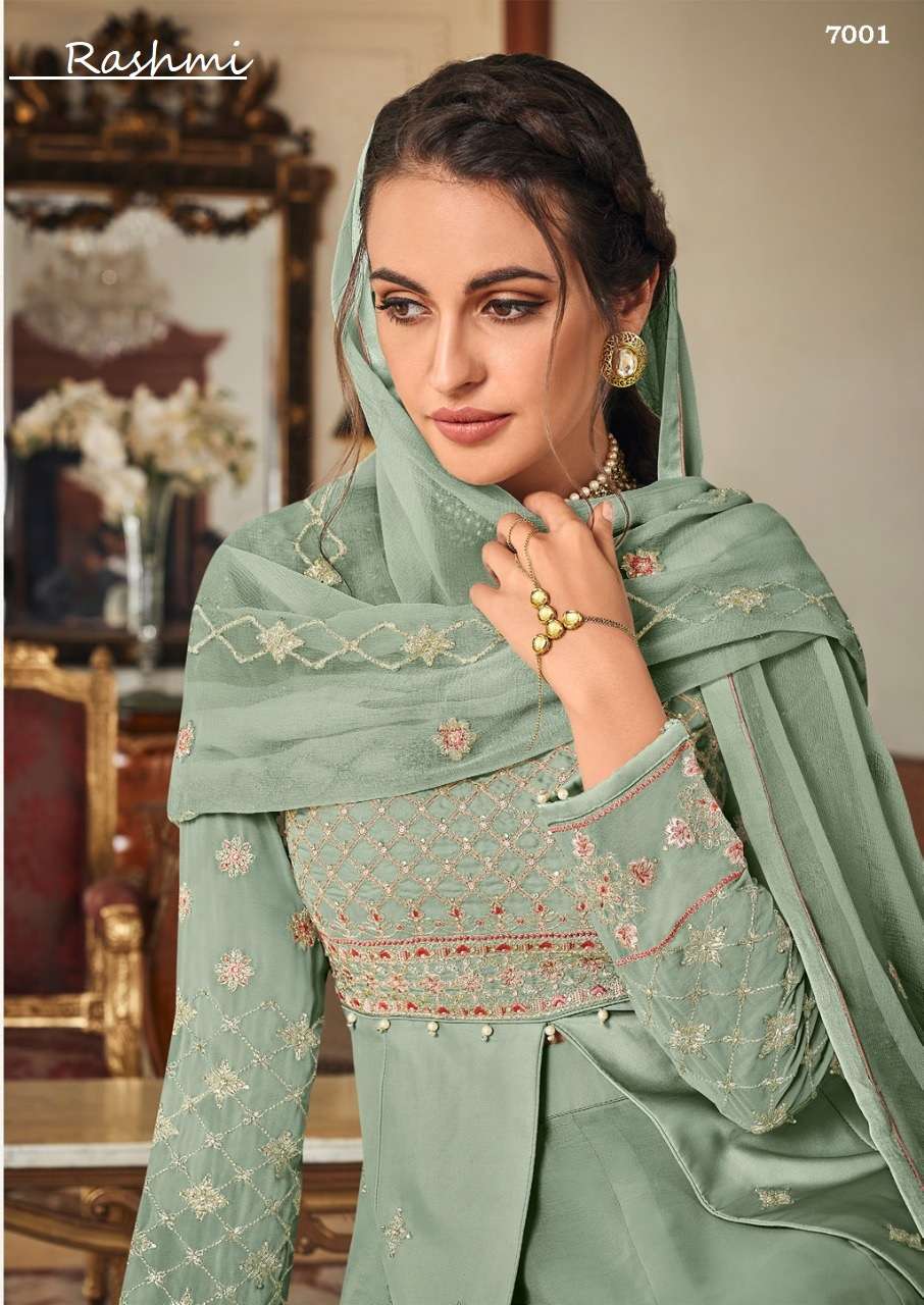 RASHMI BY S3FOREVER BRAND HEAVY FOX GEORGETTE WITH EMBROIDERY WITH HANDWORK KURTI WITH INNER WITH PA...