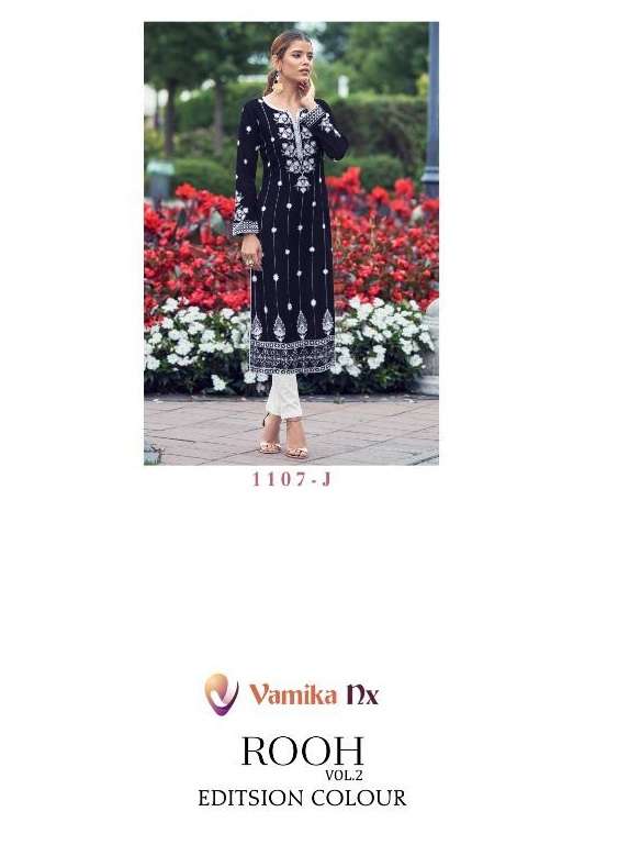 ROOH VOL 2 EDITION COLOR BY VAMIKA BRAND PURE 14KG RAYON VISCOSE WITH LAKHNAWI WORK KURTI WITH RUBBY...