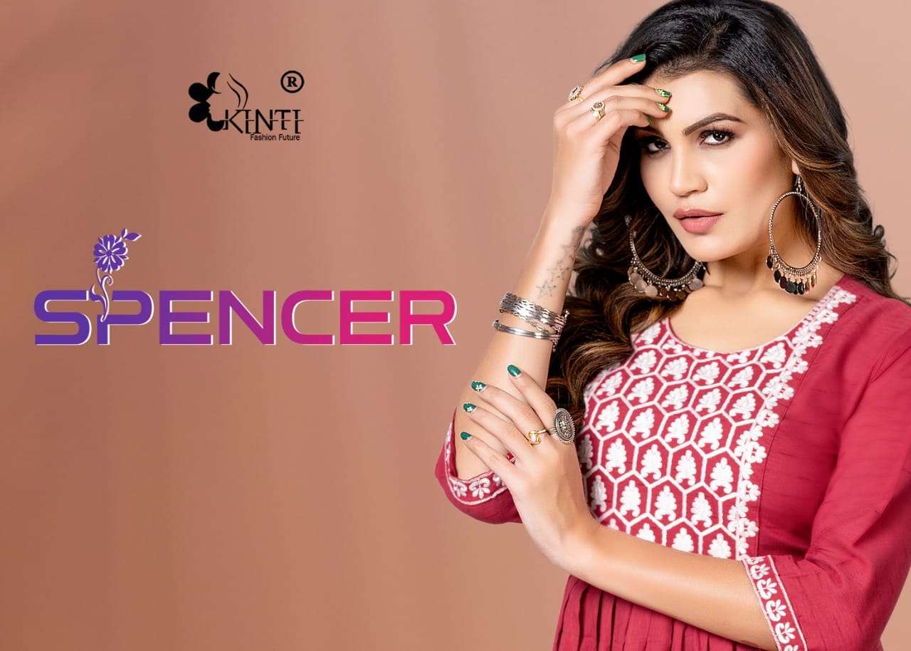 SPENCER  BY KINTI BRAND RAYON FANCY EMBROIDERY AND BLOCK PRINT KURTI WHOLESALER AND DEALER