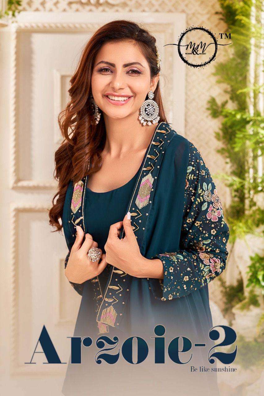 ARZOIE VOL 2  BY M&M BRAND HEAVY GEORGETTE STYLISH DRESS WHOLESALER AND DEALER