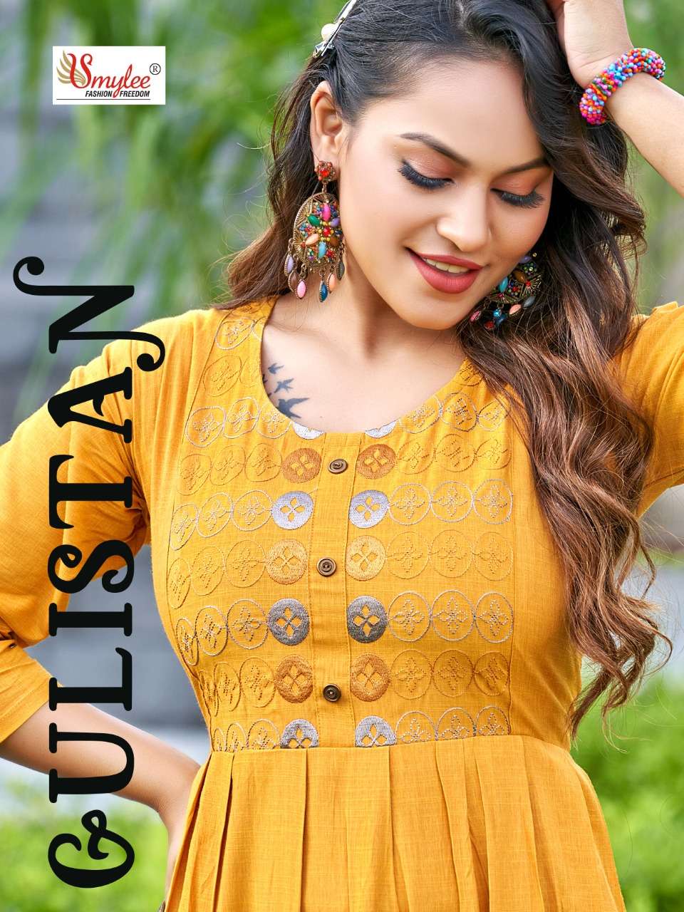 GULISTAN BY SMYLEE BRAND LIQUID RIYON WITH  EMBROIDERY WORK FANCY KURTI  WHOLESALER AND DEALER