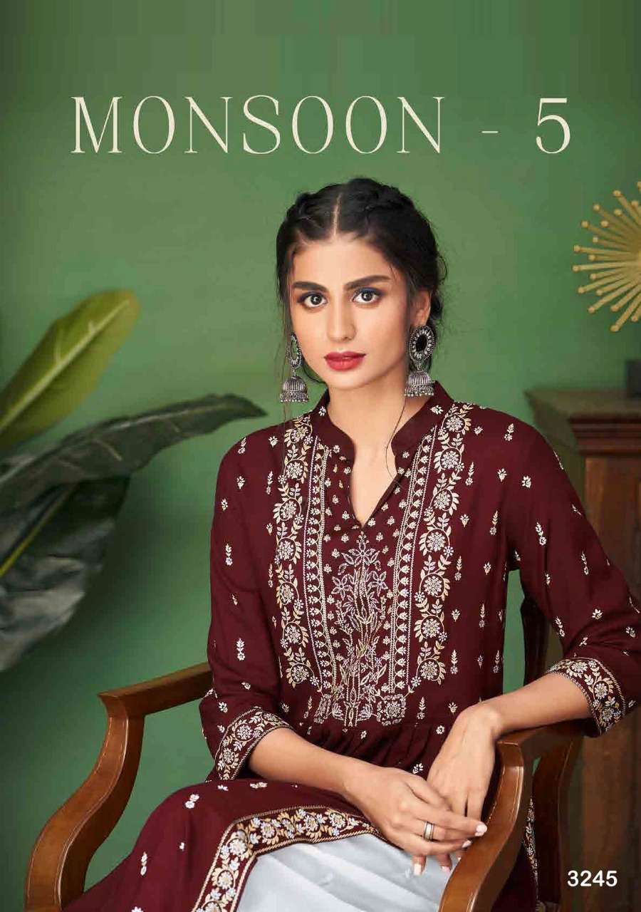 MONSOON-4 - BY S3 FOREVER BRAND RAYON WITH DIGITAL PRINT KURTI WITH LAKHNAVI WORK SALWAR WHOLESALER ...