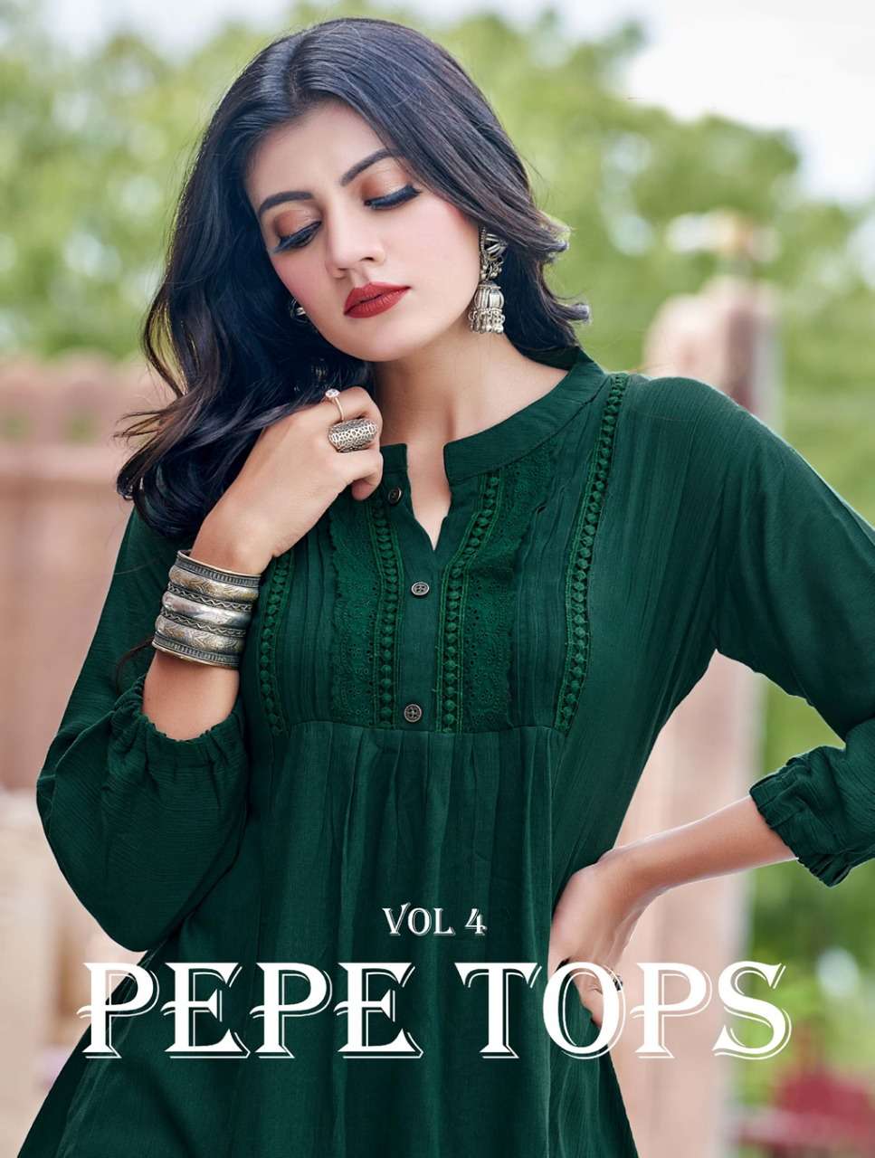 PEPE TOPS VOL 04 BY S3FOREVER BRAND FABRICS RAYON WRINKLE WITH EXTRA ORDINARY PATTERNS FANCY SHORT T...
