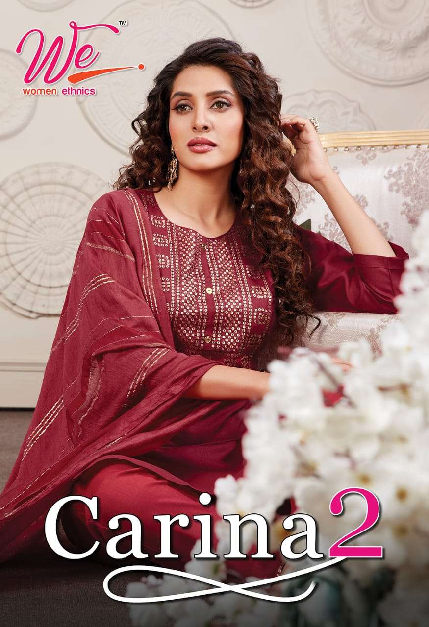 CARINA-2 BY WE WOMEN ETHNICS BRAND FABRIC RAYON BOMBAY SOFT DAINA KURTI WITH FANCY PANT AND STRAIGHT...