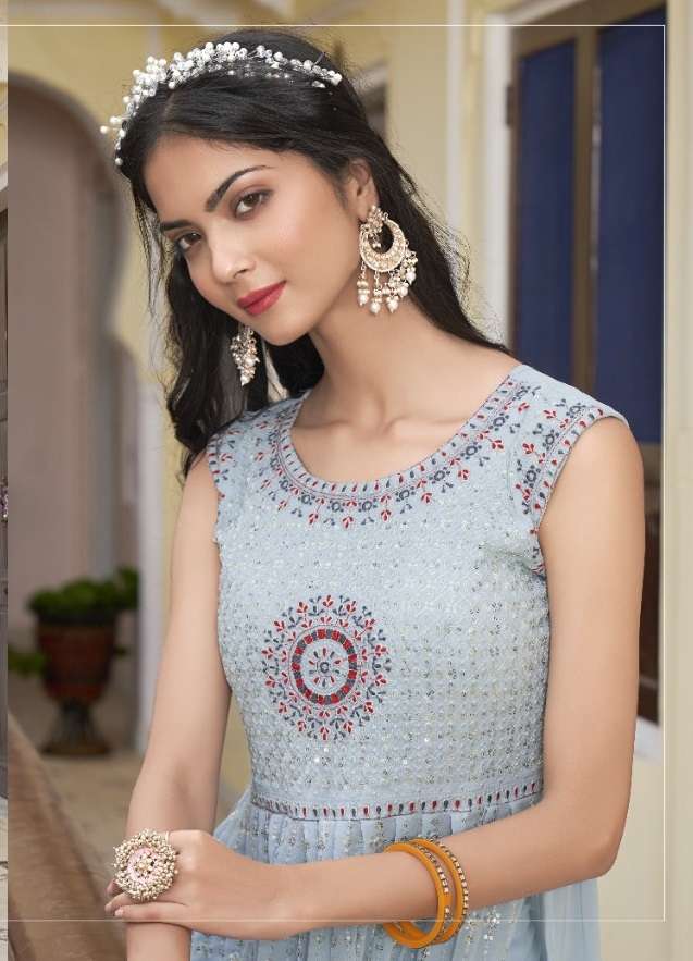 NAYRA VOL 2 BY ANKITA FASHION BRAND GEORGETTE EMBROIDERY WORK HANDWORK KURTI WITH PLAZO  WHOLESALER ...