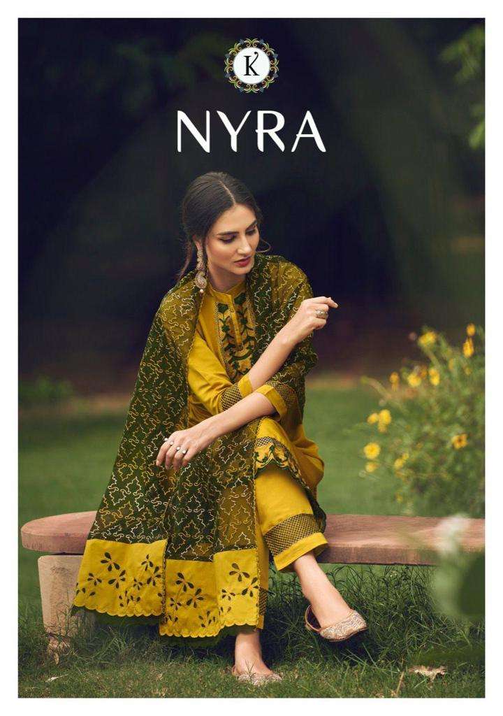 NYRA BY K- FASHION BRAND FABRIC PURE VISCOSE  EMBROIDERY WORK STRAIGHT LINE KURTI WITH FANCY SILK PA...